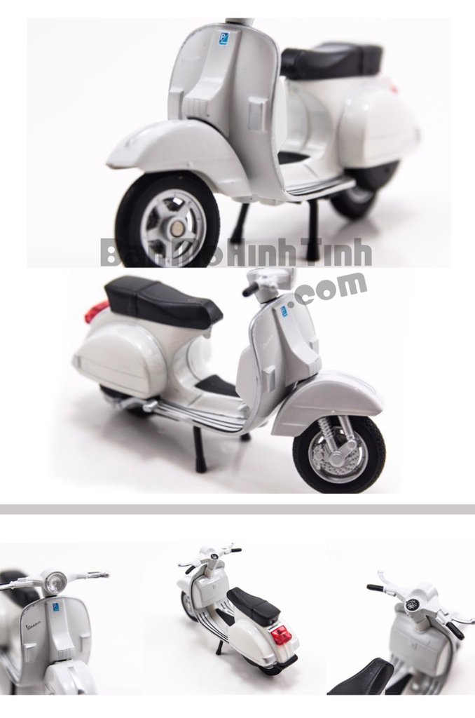 mô hình xe máy vespa px 2016 1:18 welly white