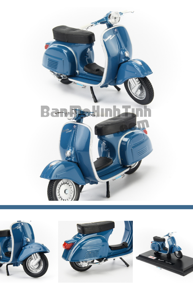 mô hình xe máy vespa print veloce 1969 1:18 maisto blue