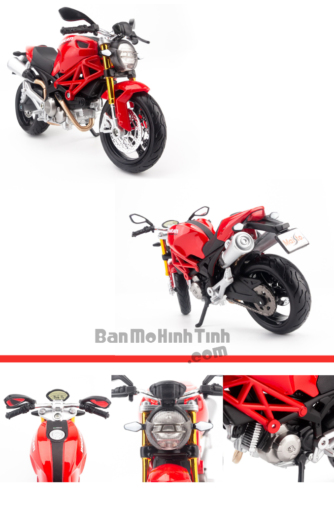 Mô hình mô tô Ducati Monster 696 1:12 Maisto Red