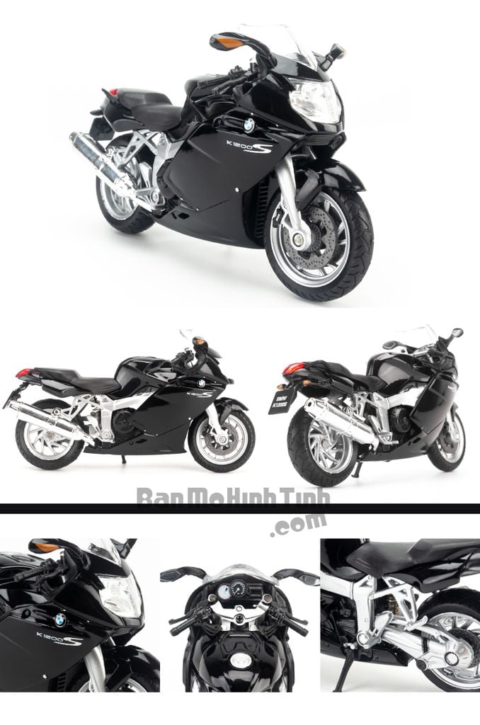 Mô hình xe mô tô BMW K1200S 1:18 Welly Black