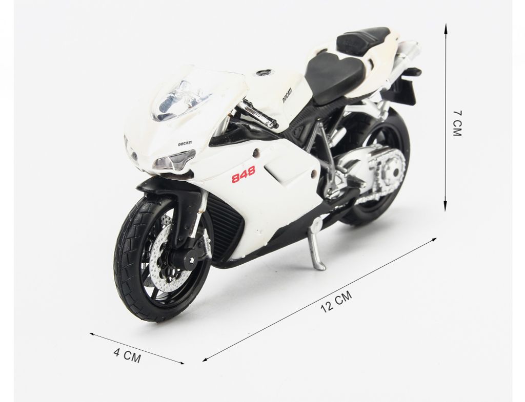 Mô hình xe mô tô Ducati 848 1:18 Maisto Matte White