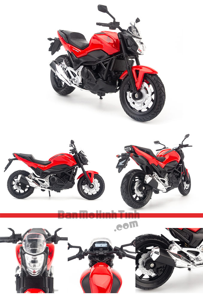 Mô hình xe mô tô Honda NC 750S 2018 1:18 Welly Red