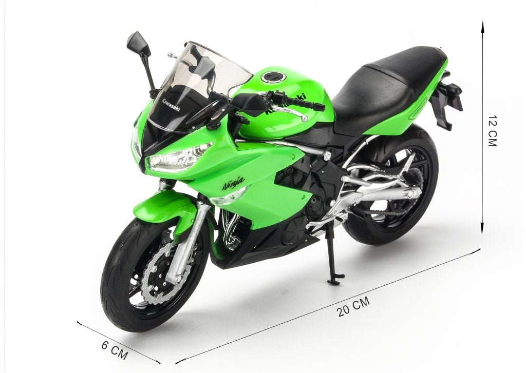 Mô hình xe mô tô Kawasaki Ninja 650R 2009 Green 1:10 Welly -62803