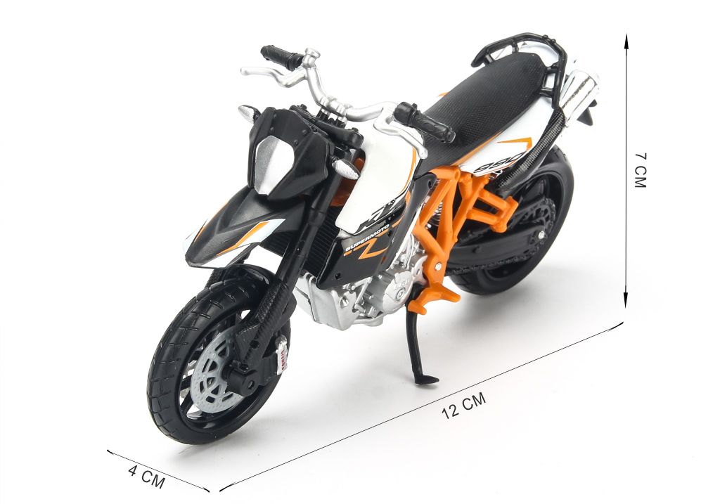 Mô hình xe mô tô KTM 990 Supermoto R Matte Black 1:18 Bburago- 18-51050