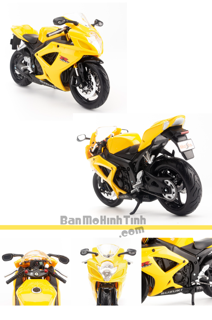 Mô hình mô tô Suzuki GSX R600 1:12 Maisto Yellow