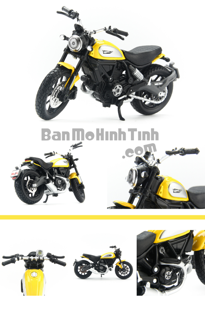 mô hình xe moto ducati scrambler yellow 1:18 maisto 
