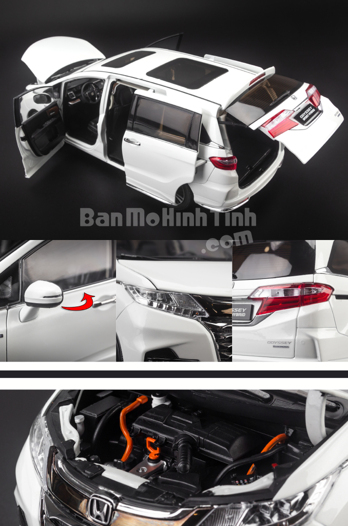 Mô hình xe mpv Honda Odyssey Sport Hybrid 1:18 Paudi White