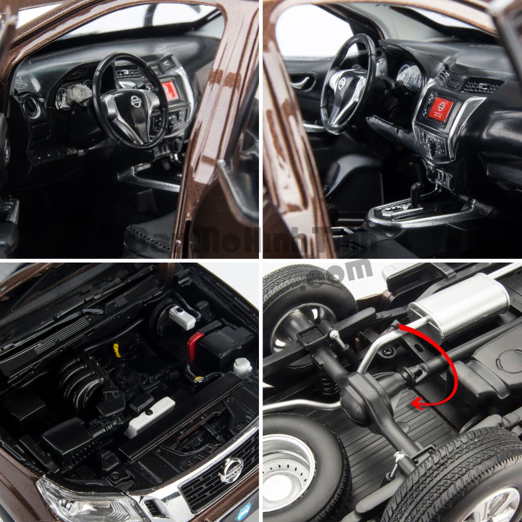 mô hình xe bán tải nissan navara 1:18 paudi brown
