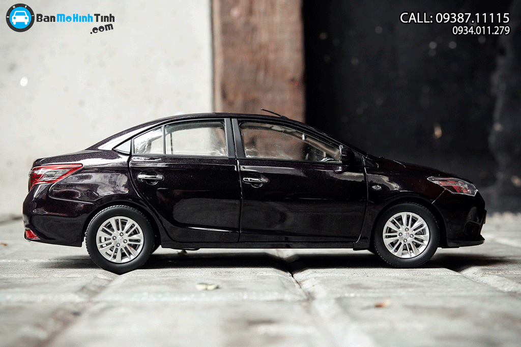 Mô hình xe Toyota Vios 2014 Onedirection Dark Purple 1:18 Paudi