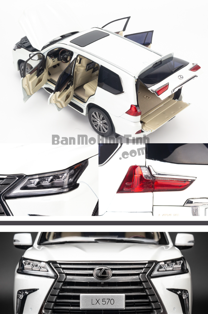 Mô hình xe suv Lexus LX570 1:18 Kyosho White