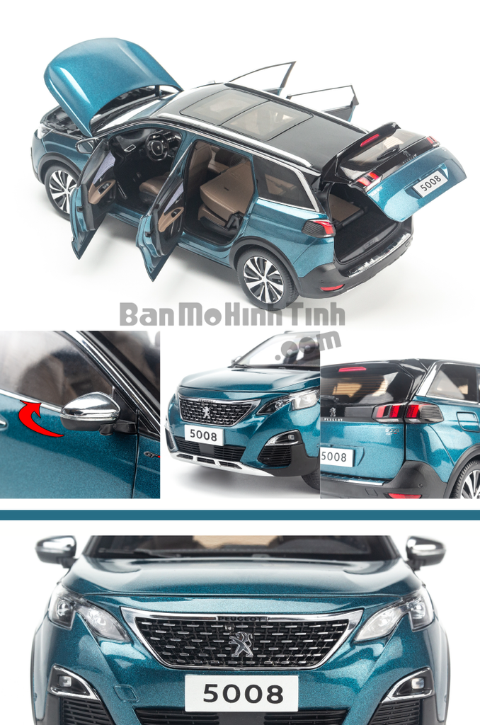 Mô hình xe suv Peugeot 5008 1:18 Dealer Blue