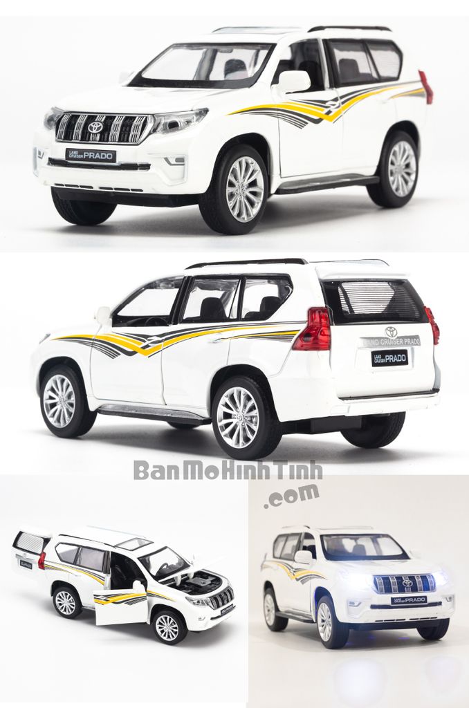 Mô hình xe Toyota Land Cruiser Prado 2019 1:32 Caipo White