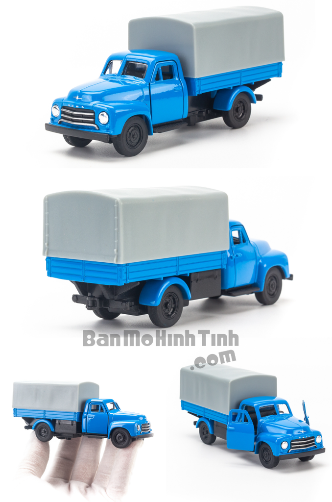 Mô hình xe tải Open Blitz 1:36 Welly Blue Thùng Mui Bạt
