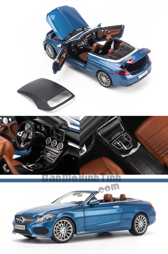 Mô hình xe thể thao Mercedes-Benz C250 Cabriolet 1:18 Iscale Blue