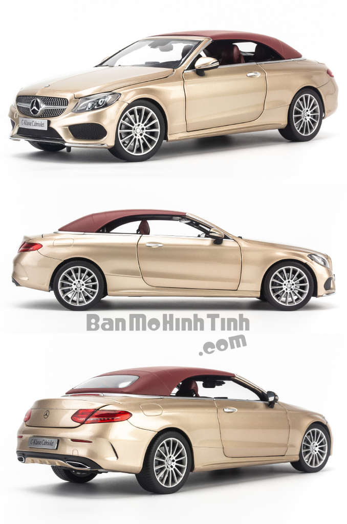 Mô hình xe thể thao Mercedes-Benz C250 Cabriolet 1:18 Iscale Gold
