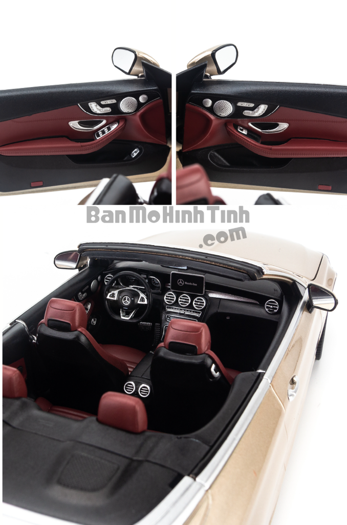 Mô hình xe thể thao Mercedes-Benz C250 Cabriolet 1:18 Iscale Gold