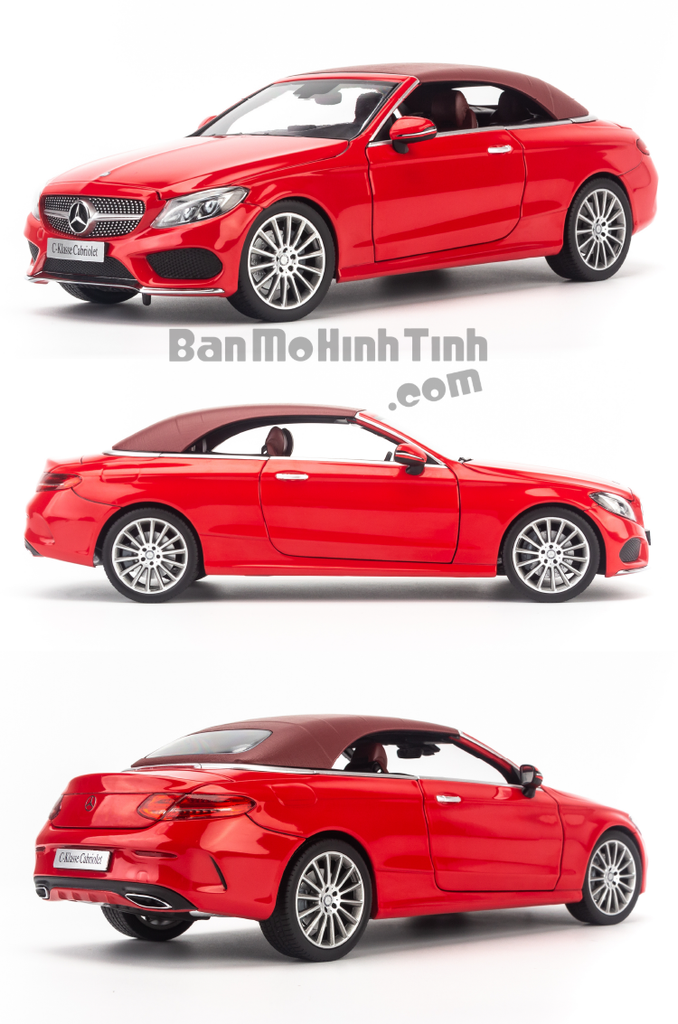 Mô hình xe thể thao Mercedes-Benz C250 Cabriolet 1:18 Iscale Red