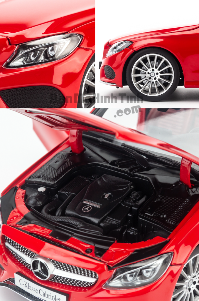Mô hình xe thể thao Mercedes-Benz C250 Cabriolet 1:18 Iscale Red
