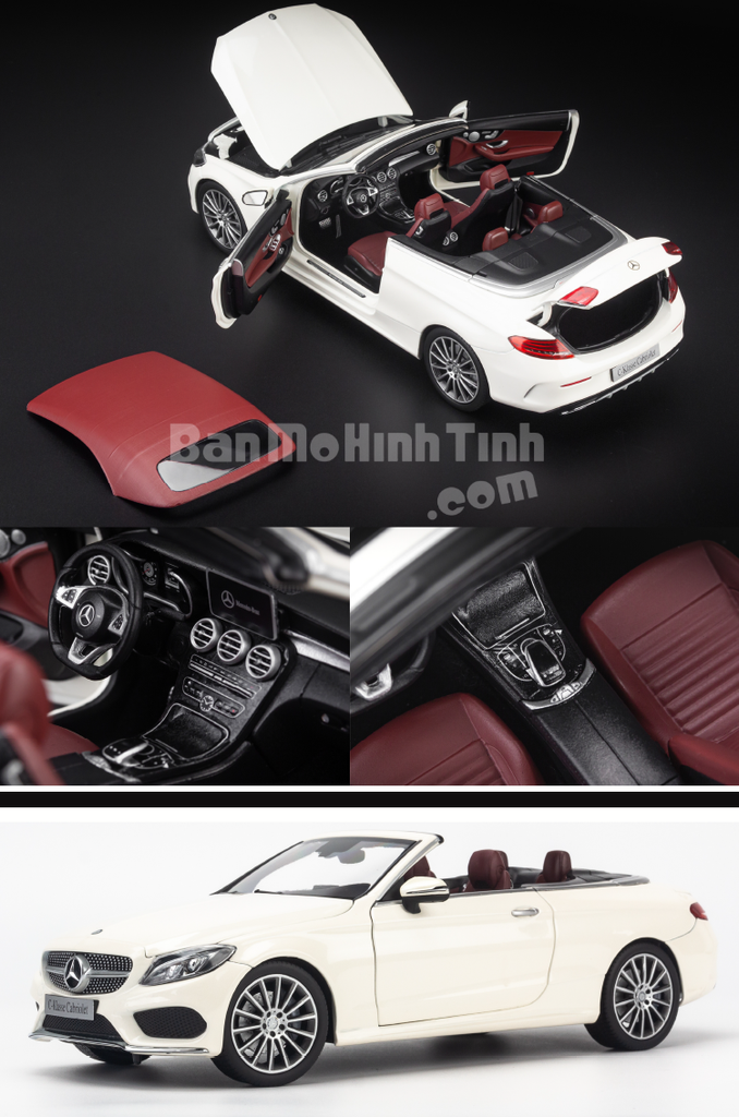 Mô hình xe thể thao Mercedes-Benz C250 Cabriolet 1:18 Iscale White