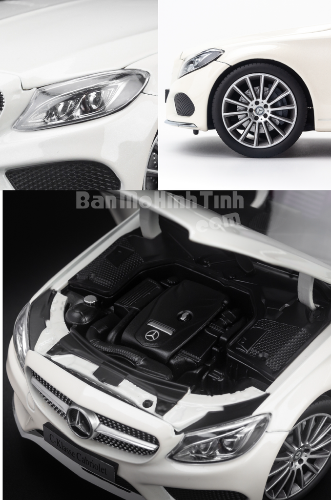 Mô hình xe thể thao Mercedes-Benz C250 Cabriolet 1:18 Iscale White