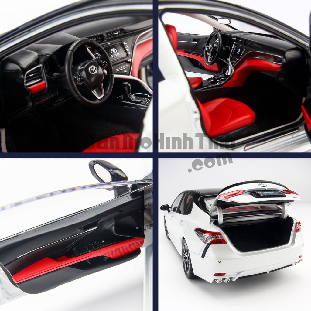 Mô hình xe Toyota Camry 2018 White Sport 1:18 Paudi