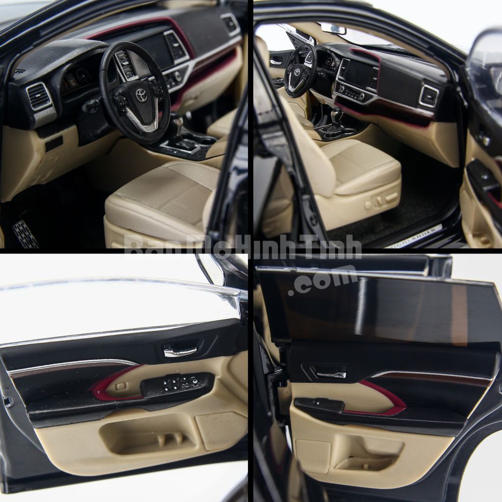 Mô hình xe Toyota Highlander 2018 Black 1:18 Paudi