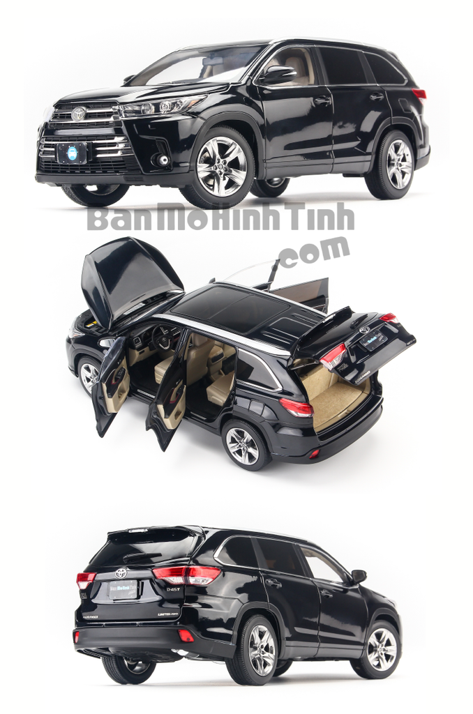 Mô hình xe Toyota Highlander 2018 Black 1:18 Paudi