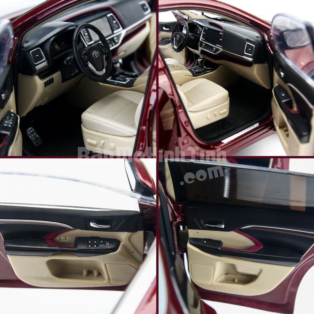 Mô hình xe Toyota Highlander 2018 Red 1:18 Paudi