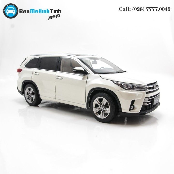 Mô hình xe Toyota Highlander 2018 White 1:18 Paudi