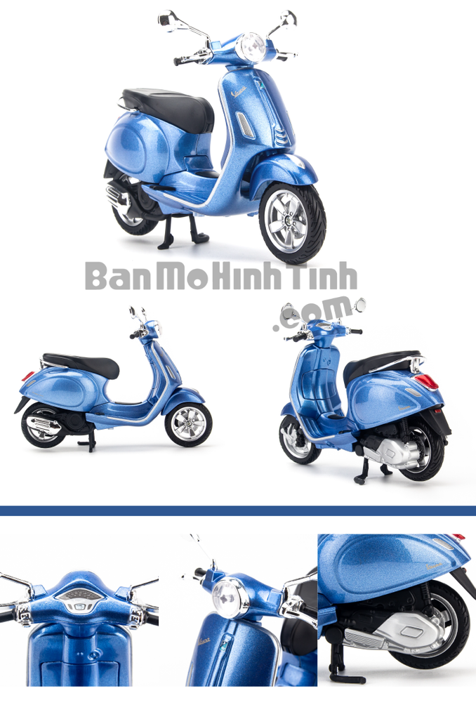 mô hình xe máy vespa primavera 150 1:12 maisto blue