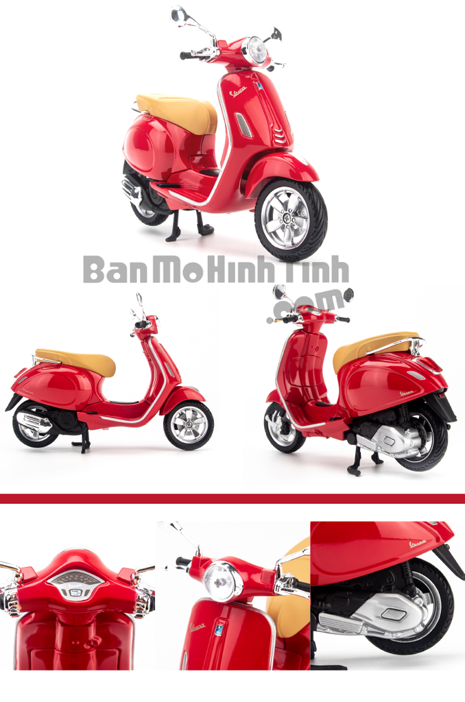 mô hình xe vespa primavera 150 1:12 maisto red