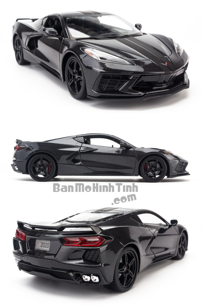 Mô hình xe Chervolet Corvette Stingray Coupe 2020 1:18 Maisto Grey