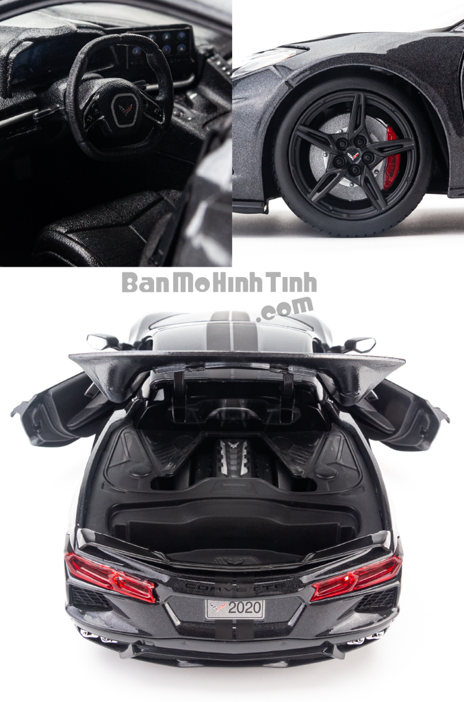 Mô hình xe Chervolet Corvette Stingray Coupe 2020 1:18 Maisto Grey