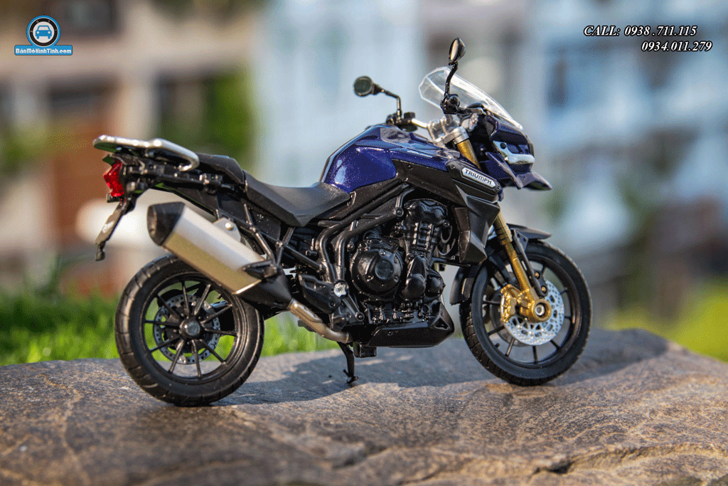 Mô hình xe mô tô Triumph Tiger Explorer Blue 1:18 Welly
