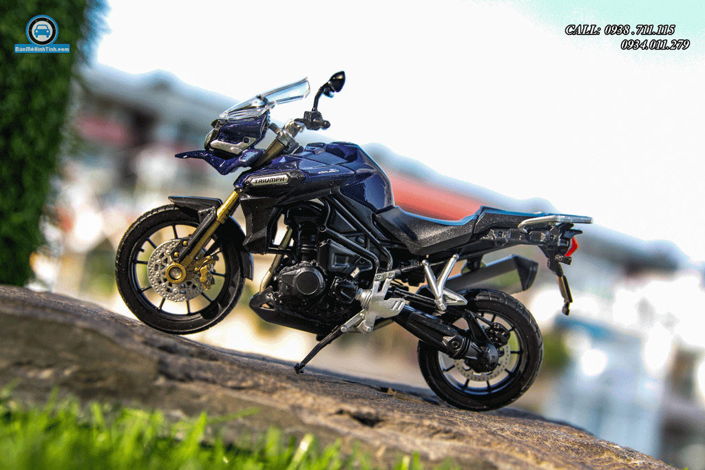 Mô hình xe mô tô Triumph Tiger Explorer Blue 1:18 Welly