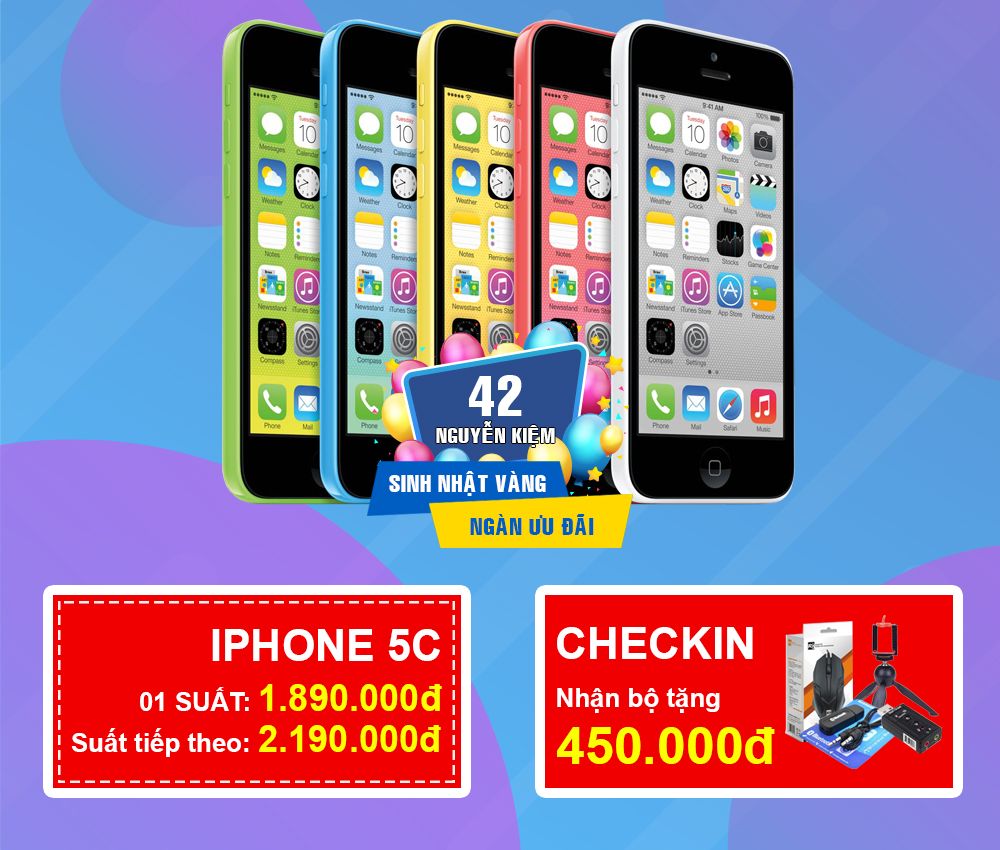 iphone 5c giảm mạnh dịp sinh nhất sangmobile