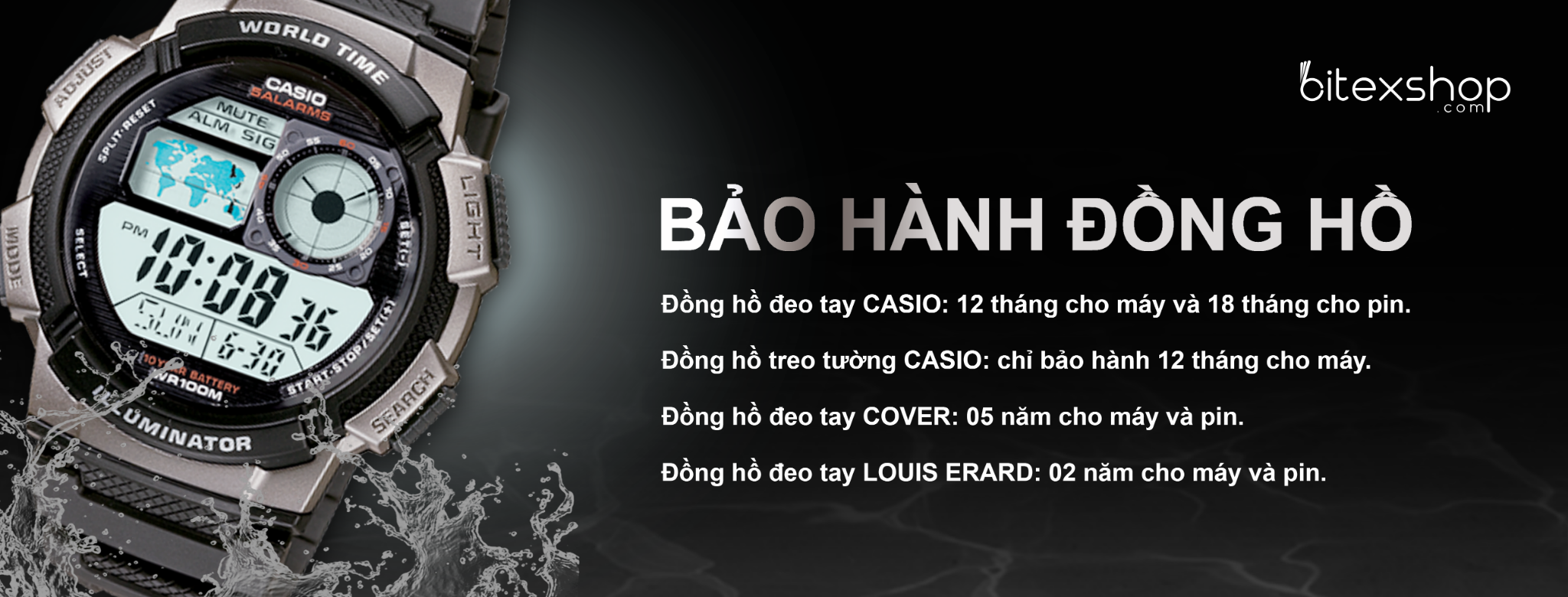 Chính sách bảo hành đồng hồ Casio Bitexshop