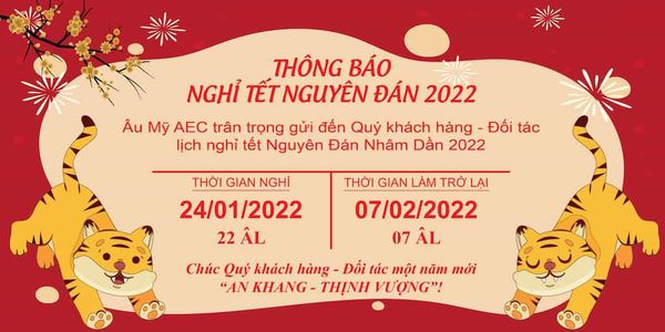 Thuốc thủy sản Âu Mỹ AEC thông báo nghỉ TẾT NGUYÊN ĐÁN 2022