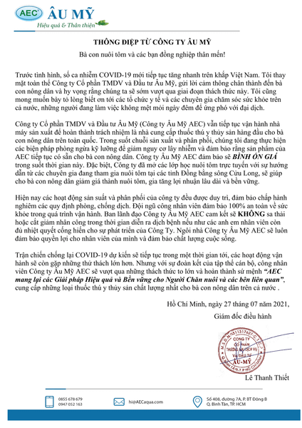 THÔNG ĐIỆP TỪ CÔNG TY ÂU MỸ