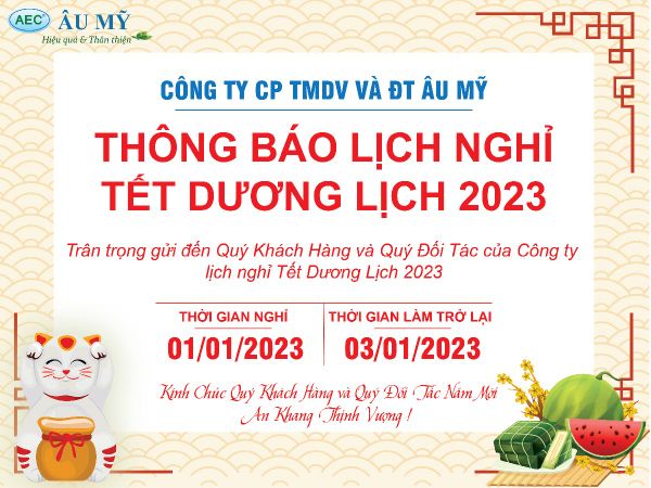 THÔNG BÁO NGHỈ TẾT DƯƠNG LỊCH 2023