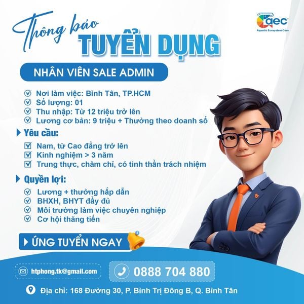 CÔNG TY CỔ PHẦN THƯƠNG MẠI DỊCH VỤ & ĐẦU TƯ ÂU MỸ - AEC THÔNG BÁO TUYỂN DỤNG