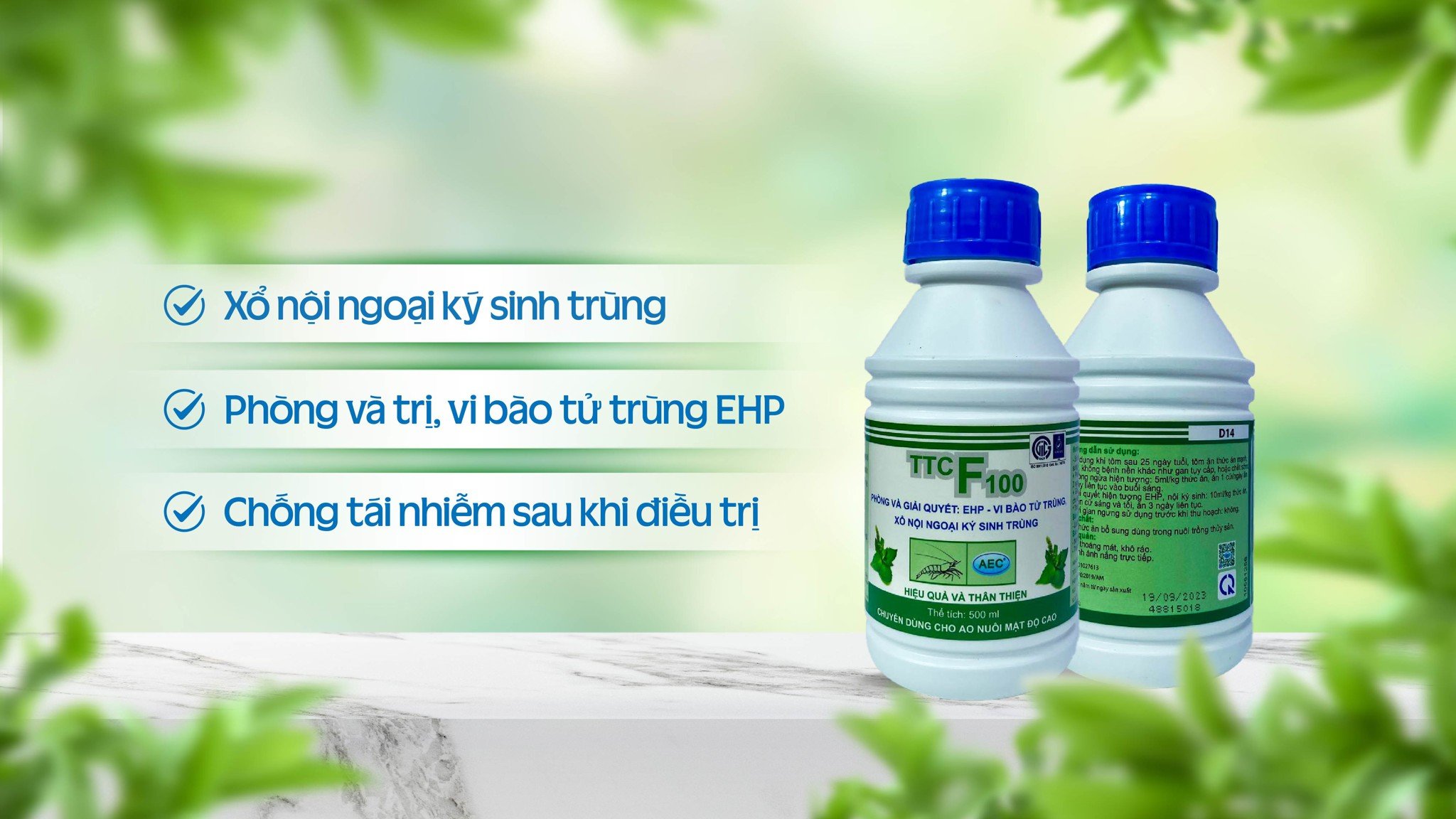 PHÒNG TRỊ TÔM BỊ EHP BẰNG THẢO DƯỢC TTC F100