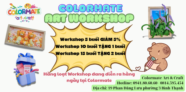 ART WORKSHOP BY COLORMATE - THIÊN ĐƯỜNG VUI CHƠI, SÁNG TẠO NGHỆ THUẬT CÙNG BẠN