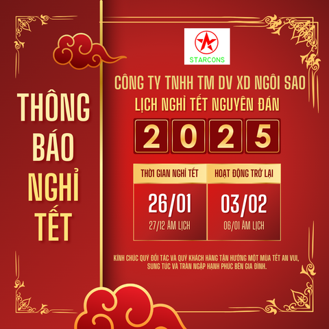 THÔNG BÁO LỊCH NGHỈ TẾT NGUYÊN ĐÁN 2025