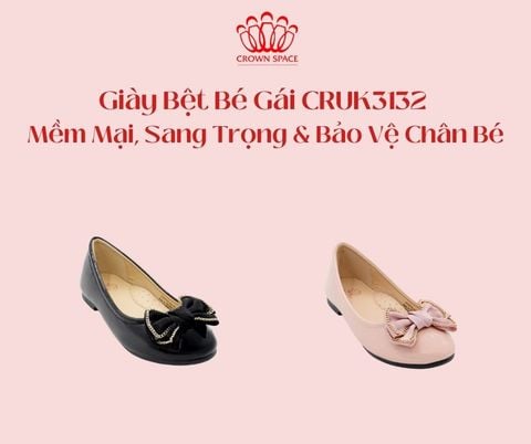 Giày Bệt Bé Gái CRUK3132 – Mềm Mại, Sang Trọng & Bảo Vệ Chân Bé