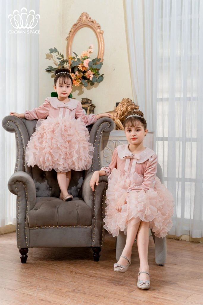 Váy Nhung Công Chúa Dành Cho Bé Gái Phiên Bản Limited Crown Kids CKGL6832513