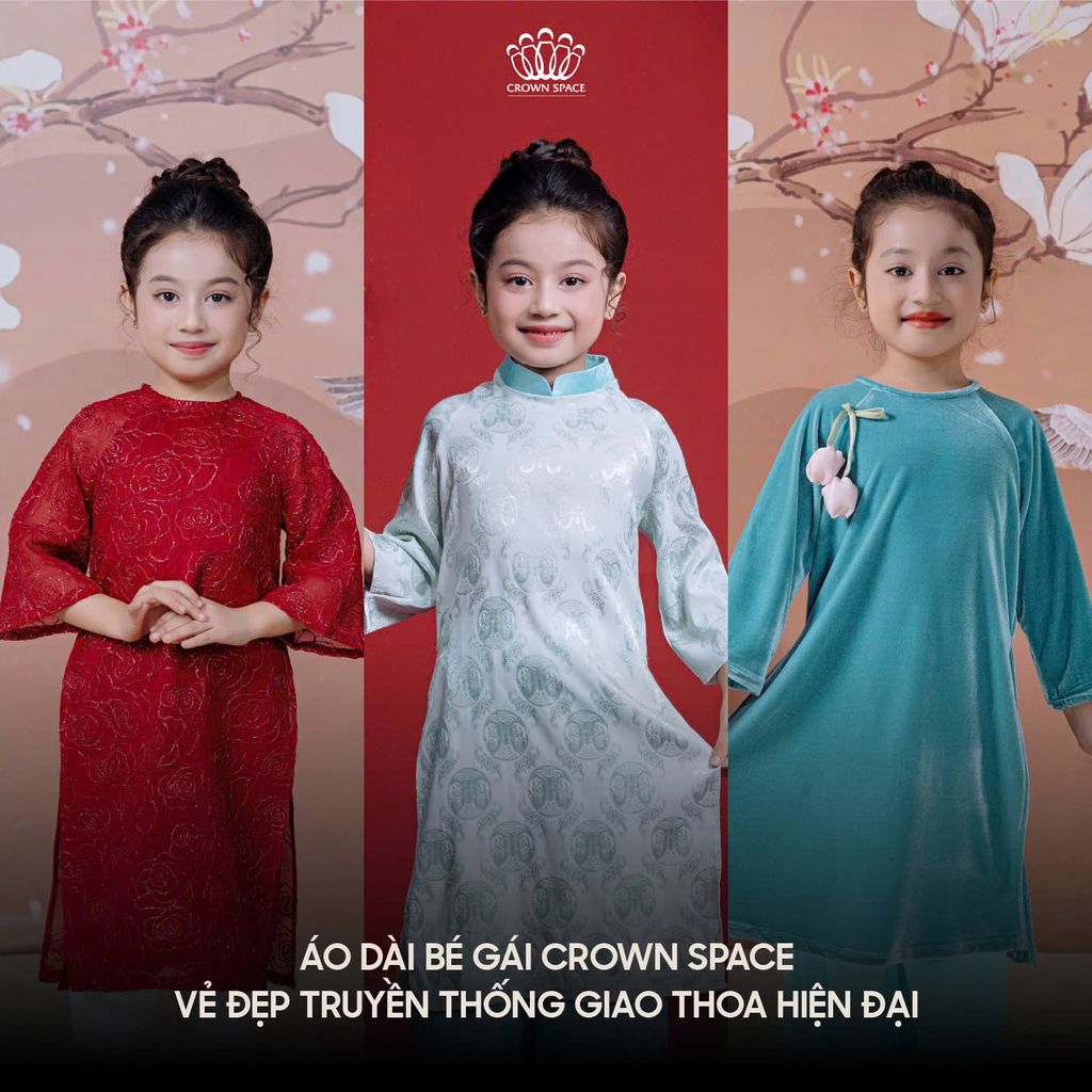 Áo Dài Bé Gái Crown Space: Vẻ Đẹp Truyền Thống Giao Thoa Hiện Đại