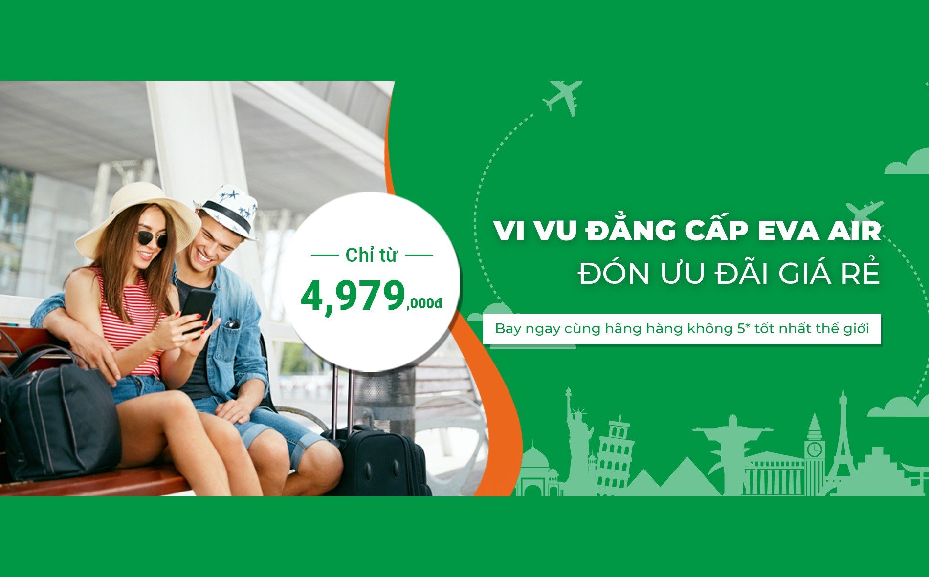 vé máy bay giá rẻ Eva Air