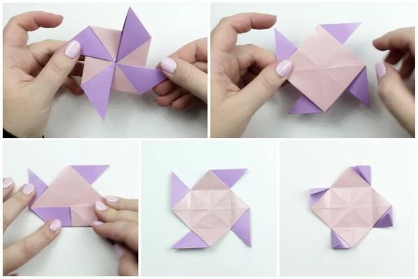 Chi tiết các bước làm bông tai origami