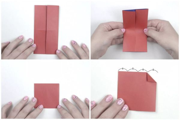 Gấp giấy để  tạo hình trái tim origami